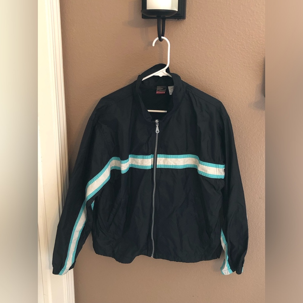 Prospirit Black Jacket with Blue and White Stripes
